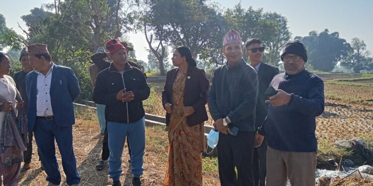 सिचाई मन्त्री चौधरीद्वारा सिचाई आयोजनाको अनुगमन