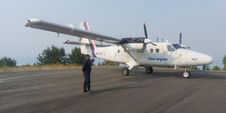 नेपाल एअरलाइन्सले गुल्मीमा हप्ताकाे एक दिनमात्र उडान गर्ने