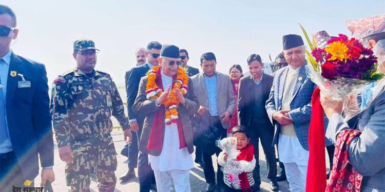 लुम्बिनी आइपुगे प्रधानमन्त्री ओली