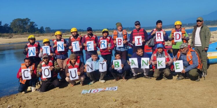 बाँकेको राप्ती नदीबाट जलमा आश्रित चरा गणना शुरु